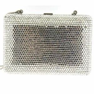 Judith Leiber Vintage Silver Crystal Clutch Rare